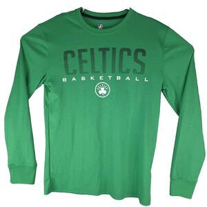 Boston Celtics T-Shirt Mens Size Small UNK Basketball Green Long Sleeve NBA
